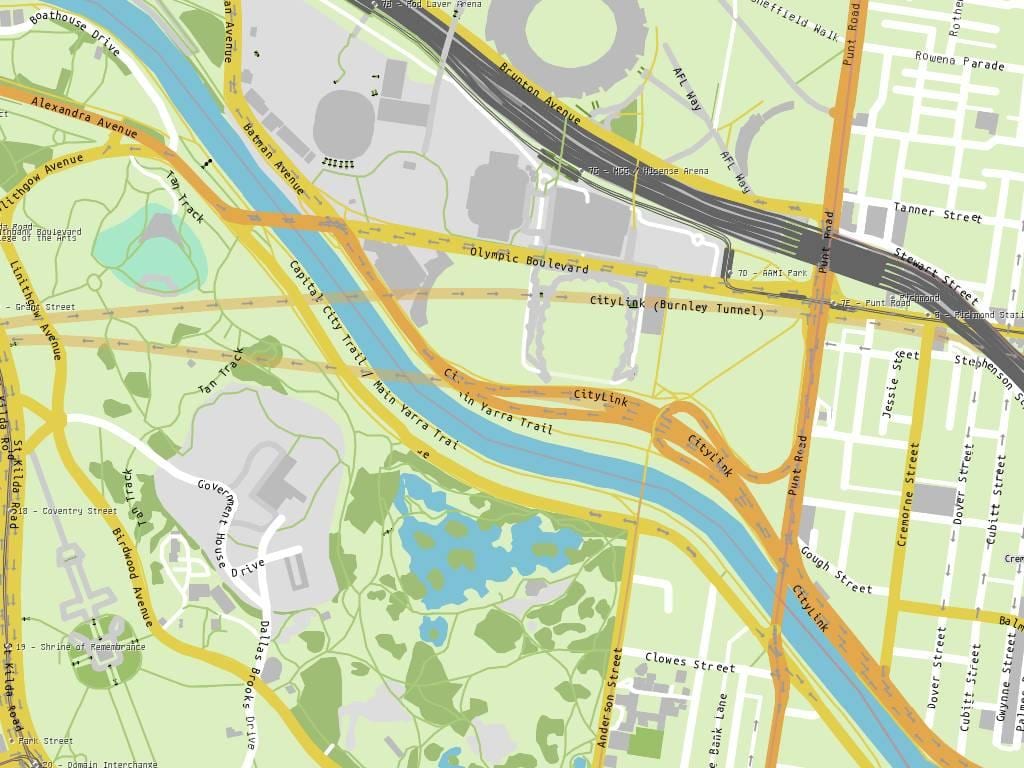 Yarra trail haritası