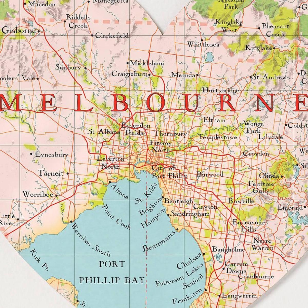 Melbourne dünya haritası