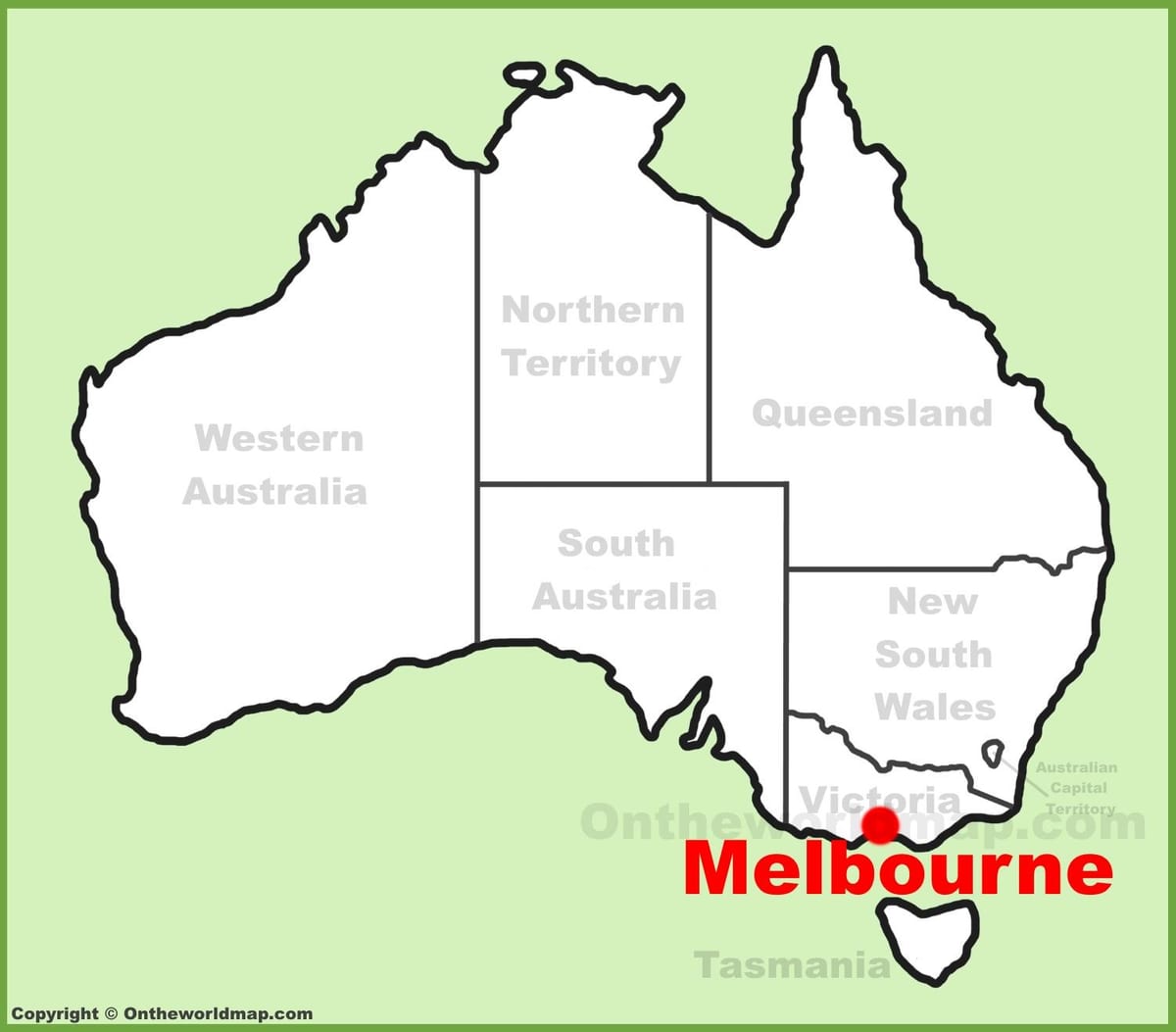harita Melbourne Avustralya