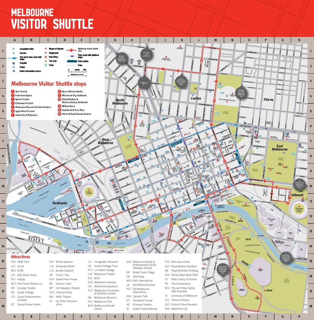 Melbourne şehir haritası