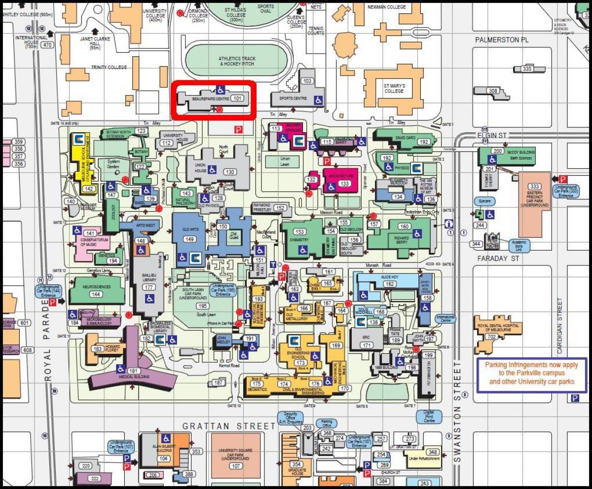 Melbourne Üniversitesi Harita