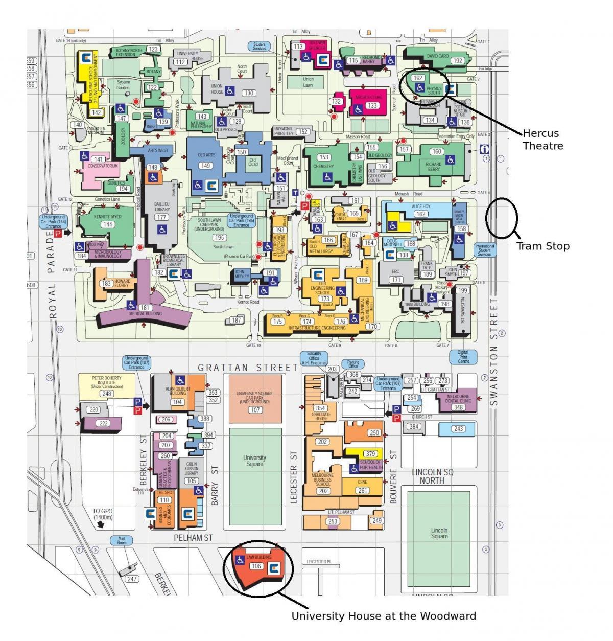 Victoria Üniversitesi kampüs haritası