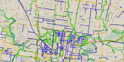Melbourne bisiklet harita
