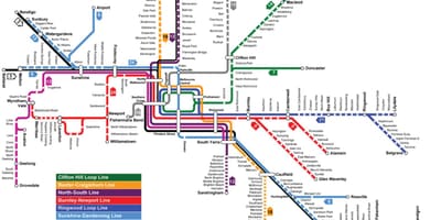 Metro haritası Melbourne