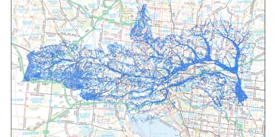 Melbourne sel haritası