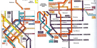 Melbourne toplu taşıma haritası